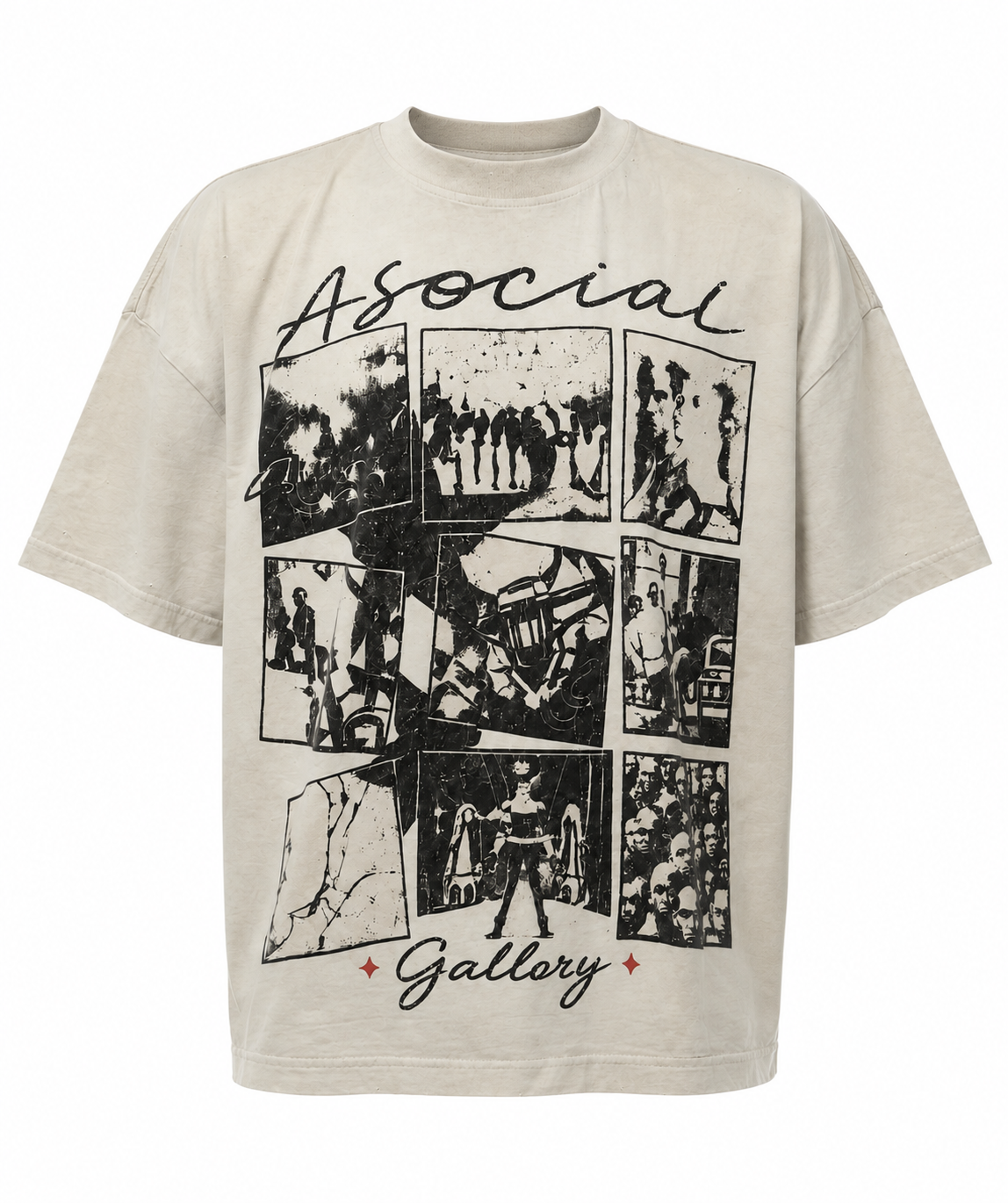 Cream Asocial "Memories" Tee